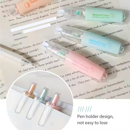 Press-Type Pen Style Correction Tape – Refillable Transparent Student Corrector for Smooth & Precise Fixing