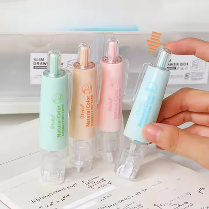 Press-Type Pen Style Correction Tape – Refillable Transparent Student Corrector for Smooth & Precise Fixing