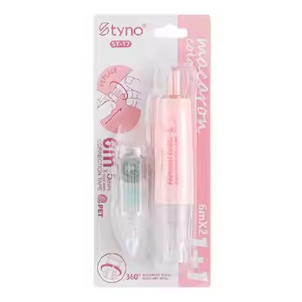 Press-Type Pen Style Correction Tape – Refillable Transparent Student Corrector for Smooth & Precise Fixing