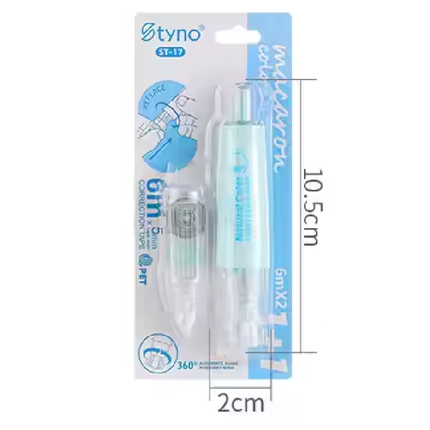 Press-Type Pen Style Correction Tape – Refillable Transparent Student Corrector for Smooth & Precise Fixing