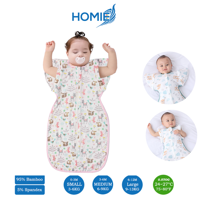 (A) 2 in 1 Transitional Swaddle Cotton & Bamboo Material