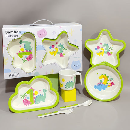 Bamboo Fibre Kids Dinnerware Set/Eco-Friendly/Dish Washer Safe/Easy Clean/Cute Design/Durable