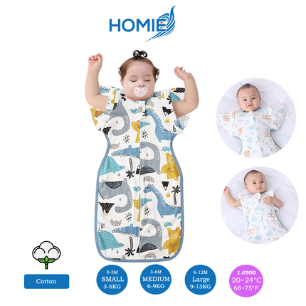 (B) 2 in 1 Transitional Swaddle Cotton & Bamboo Material