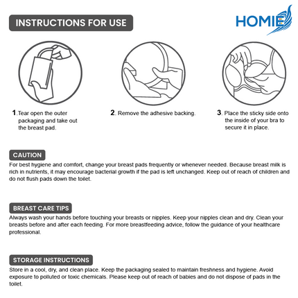 HOMIE Disposable Breast Pads
