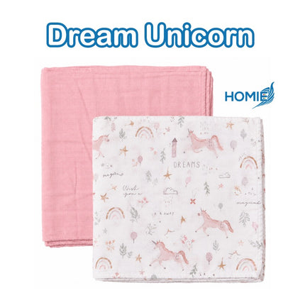 Homie Bamboo Muslin Swaddle Duo (2 Qty in Box)