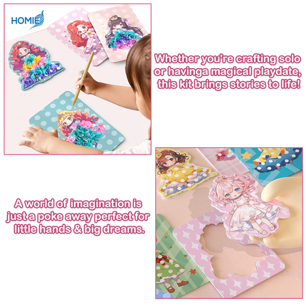 DIY Fabric Poking Craft Kit Princess Theme
