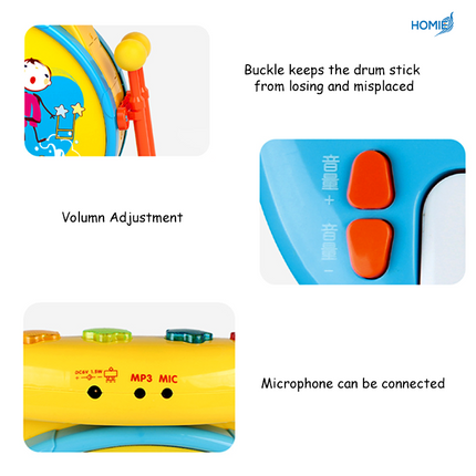 2-in-1 Drum & Piano Music Toy Set