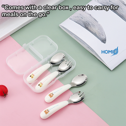 304 Stainless Steel Portable Kids Cutlery Set /Portable/Durable/Lightweight/Food grade