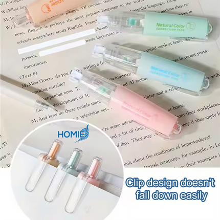 Press-Type Pen Style Correction Tape (Refillable Transparent)