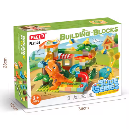 Scene Building Block Set Kids Dinosaur Catapult Chute DIY Educational Assembly Toys