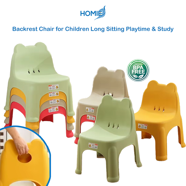 Backrest Kids Chair BPA Free Non Toxic plastics - Comfortable Chairs for study and play time