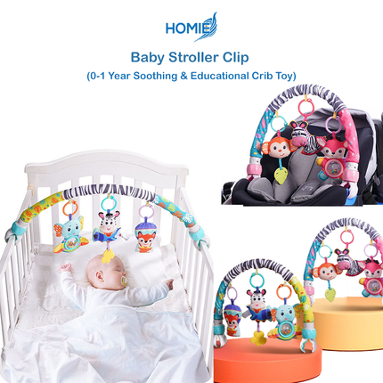 Stroller Clip (0-1 Year Soothing & Educational Crib & Car Seat Hanging Toy)