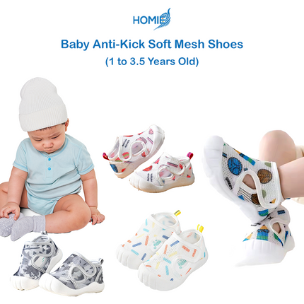 Baby Anti-Kick Soft Mesh Shoes (1 to 3.5 Years Old)