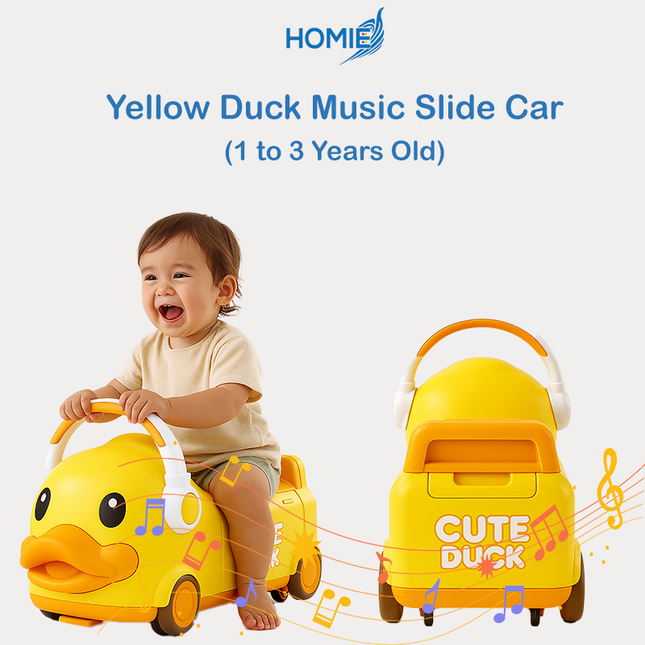 Yellow Duck Ride Music Slide Car (1 to 3 years old)