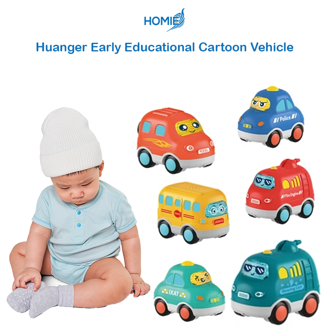 HOMIE Early Educational Cartoon Vehicle/Cute Car Toddler Kids Toy/ Mini Cars
