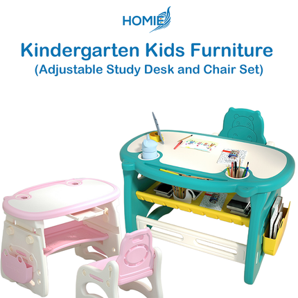 Kindergarten Kids Furniture Adjustable Study Desk and Chair Set