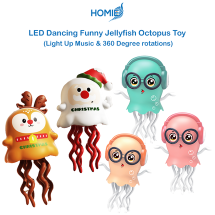 LED Dancing Funny Jellyfish Octopus Toy Light Up Music Toy Interactive Moving Kids Toy