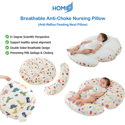 HOMIE Breathable Double Side Anti-Choke Anti-Reflux Maternity Nursing Pillow /Feed Nest Baby Pillows