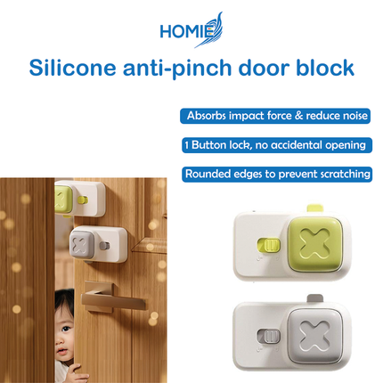 Silicone anti-pinch door block