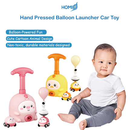 Hand Pressed Balloon Launcher Car Toy