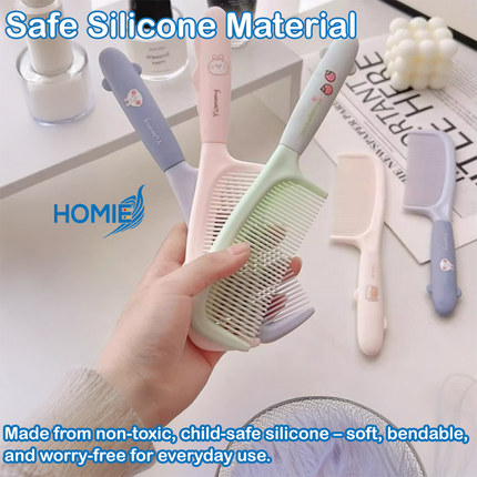 HOMIE Pretty Hair Comb for Girls (Portable Detangling Brush for Long Straight Hair & Ponytails)