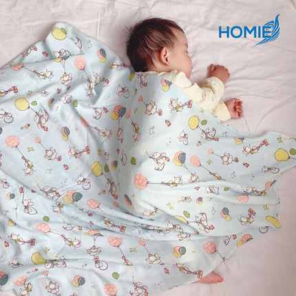 HOMIE BAMBOO MUSLIN SWADDLE BLANKET ultra soft breathable organic baby wrap (120x120cm)