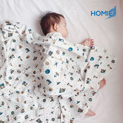 HOMIE BAMBOO MUSLIN SWADDLE BLANKET ultra soft breathable organic baby wrap (120x120cm)