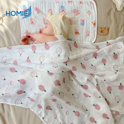 HOMIE BAMBOO MUSLIN SWADDLE BLANKET ultra soft breathable organic baby wrap (120x120cm)
