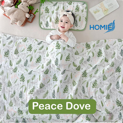 HOMIE BAMBOO MUSLIN SWADDLE BLANKET ultra soft breathable organic baby wrap (120x120cm)
