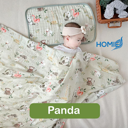 HOMIE BAMBOO MUSLIN SWADDLE BLANKET ultra soft breathable organic baby wrap (120x120cm)