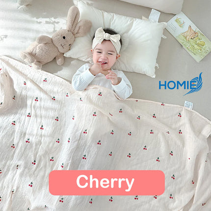 HOMIE BAMBOO MUSLIN SWADDLE BLANKET ultra soft breathable organic baby wrap (120x120cm)