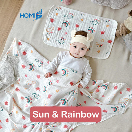 HOMIE BAMBOO MUSLIN SWADDLE BLANKET ultra soft breathable organic baby wrap (120x120cm)