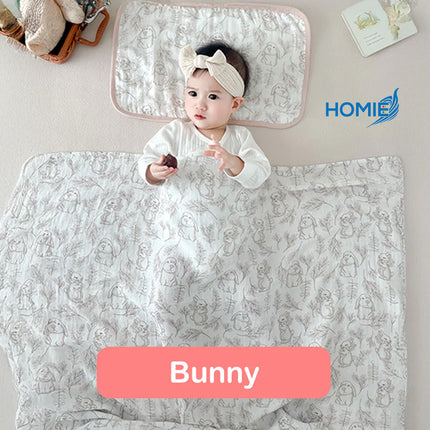HOMIE BAMBOO MUSLIN SWADDLE BLANKET ultra soft breathable organic baby wrap (120x120cm)