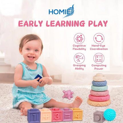 3 IN 1 MONTESSORI TOYS FOR BABIES soft baby teething toys sensory development (0 Months Plus)