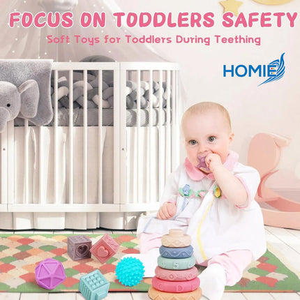 3 IN 1 MONTESSORI TOYS FOR BABIES soft baby teething toys sensory development (0 Months Plus)