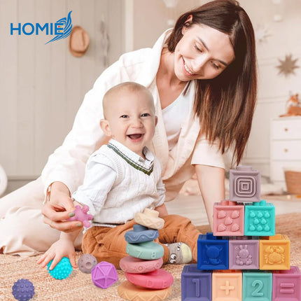 3 IN 1 MONTESSORI TOYS FOR BABIES soft baby teething toys sensory development (0 Months Plus)