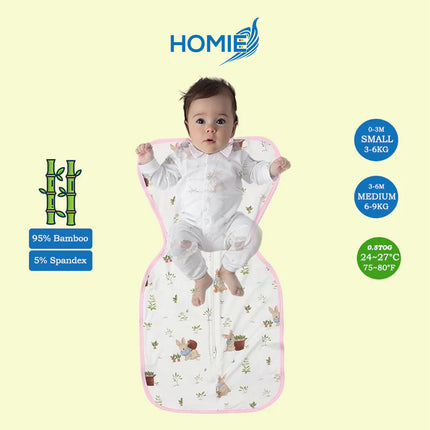 ARMS UP SWADDLE AND SLEEPING BAG organic bamboo cotton infant sleep sack (Small and Medium Only)