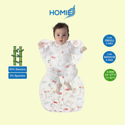 ARMS UP SWADDLE AND SLEEPING BAG organic bamboo cotton infant sleep sack (Small and Medium Only)