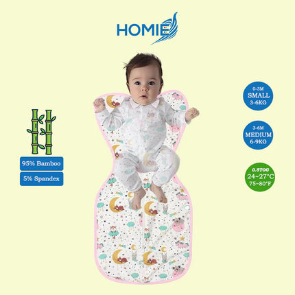 ARMS UP SWADDLE AND SLEEPING BAG organic bamboo cotton infant sleep sack (Small and Medium Only)