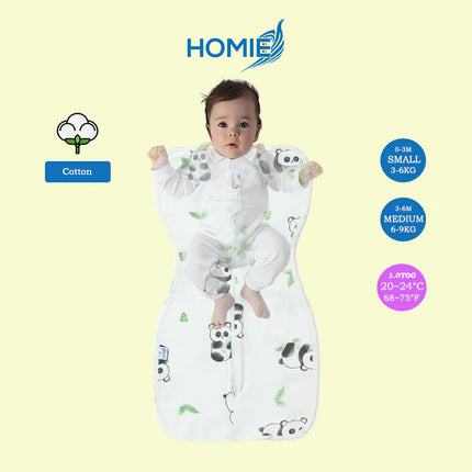 ARMS UP SWADDLE AND SLEEPING BAG organic bamboo cotton infant sleep sack (Small and Medium Only)