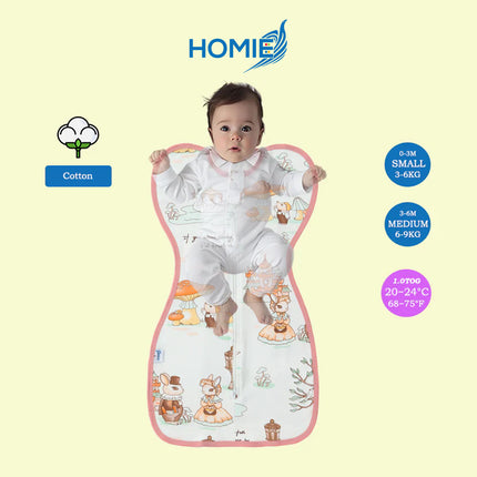 ARMS UP SWADDLE AND SLEEPING BAG organic bamboo cotton infant sleep sack (Small and Medium Only)