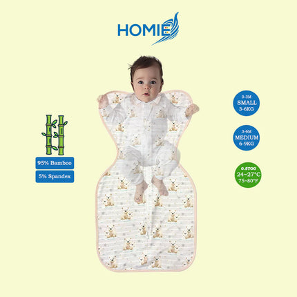 ARMS UP SWADDLE AND SLEEPING BAG organic bamboo cotton infant sleep sack (Small and Medium Only)