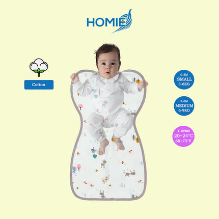 ARMS UP SWADDLE AND SLEEPING BAG organic bamboo cotton infant sleep sack (Small and Medium Only)
