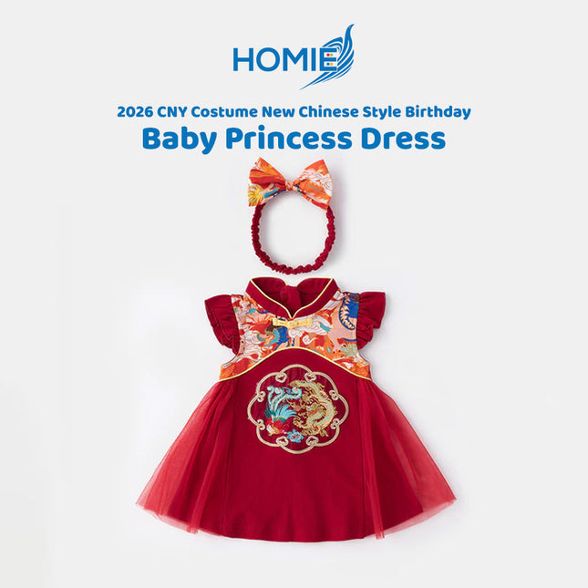 2026 CNY COSTUME NEW CHINESE STYLE birthday baby princess dress (Lunar New Year Outfit)