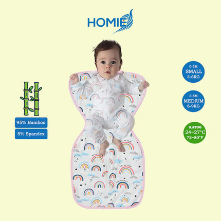 ARMS UP SWADDLE AND SLEEPING BAG organic bamboo cotton infant sleep sack (Small and Medium Only)