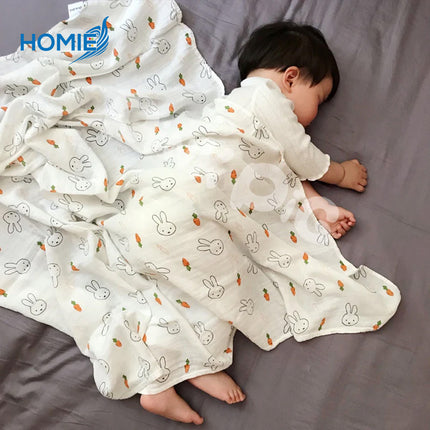 HOMIE BAMBOO MUSLIN SWADDLE BLANKET ultra soft breathable organic baby wrap (120x120cm)