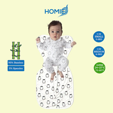ARMS UP SWADDLE AND SLEEPING BAG organic bamboo cotton infant sleep sack (Small and Medium Only)