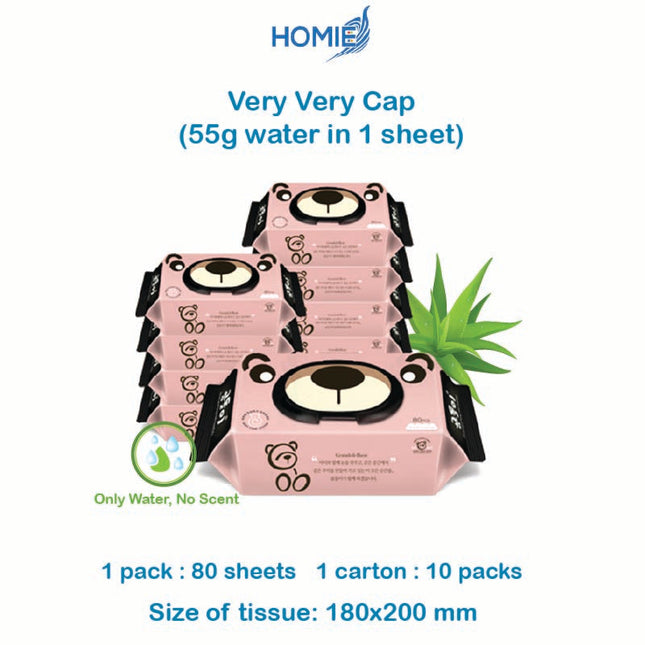 Very Very Cap Wet Wipe Tissue (80sheets in 1 pack, 10 packs in 1 carton)