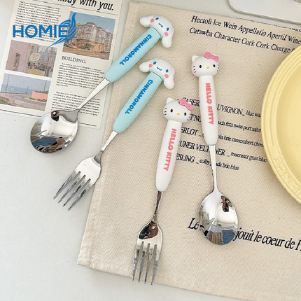 Kids Student Portable Tableware (Long Spoon & Fork) – Durable 304 Stainless Steel