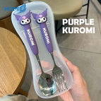 Long Spoon & Fork-Purple KUROMI